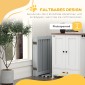 Freestanding Dog Gate 4 Panel Flexible Pine Wood 204L x 36W x 75H cm Ανοιχτό γκρι