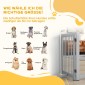 Freestanding Dog Gate 4 Panel Flexible Pine Wood 204L x 36W x 75H cm Ανοιχτό γκρι