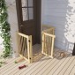 Freestanding Dog Gate 4 Panel Flexible Pine Wood 204L x 36W x 75H cm Φυσικό ξύλο
