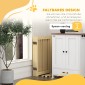 Freestanding Dog Gate 4 Panel Flexible Pine Wood 204L x 36W x 75H cm Φυσικό ξύλο