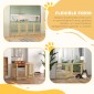 Freestanding Dog Gate 4 Panel Flexible Pine Wood 204L x 36W x 75H cm Φυσικό ξύλο