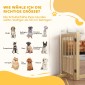 Freestanding Dog Gate 4 Panel Flexible Pine Wood 204L x 36W x 75H cm Φυσικό ξύλο