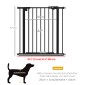 Dog Door Gate Barrier Pet Gate Metal Plastic 74-80cm Μαύρο