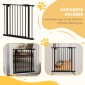 Dog Door Gate Barrier Pet Gate Metal Plastic 74-80cm Μαύρο