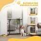 Dog Door Gate Barrier Pet Gate Metal Plastic 74-80cm Μαύρο