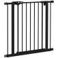 Dog Door Gate Barrier Pet Gate Metal Plastic 74-80cm Μαύρο