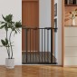 Dog Door Gate Barrier Pet Gate Metal Plastic 74-80cm Μαύρο