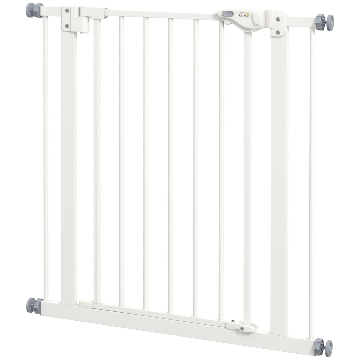 Dog Door Gate Barrier Pet Gate Metal Plastic 74-80cm Λευκό