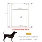 Dog Door Gate Barrier Pet Gate Metal Plastic 74-80cm Λευκό