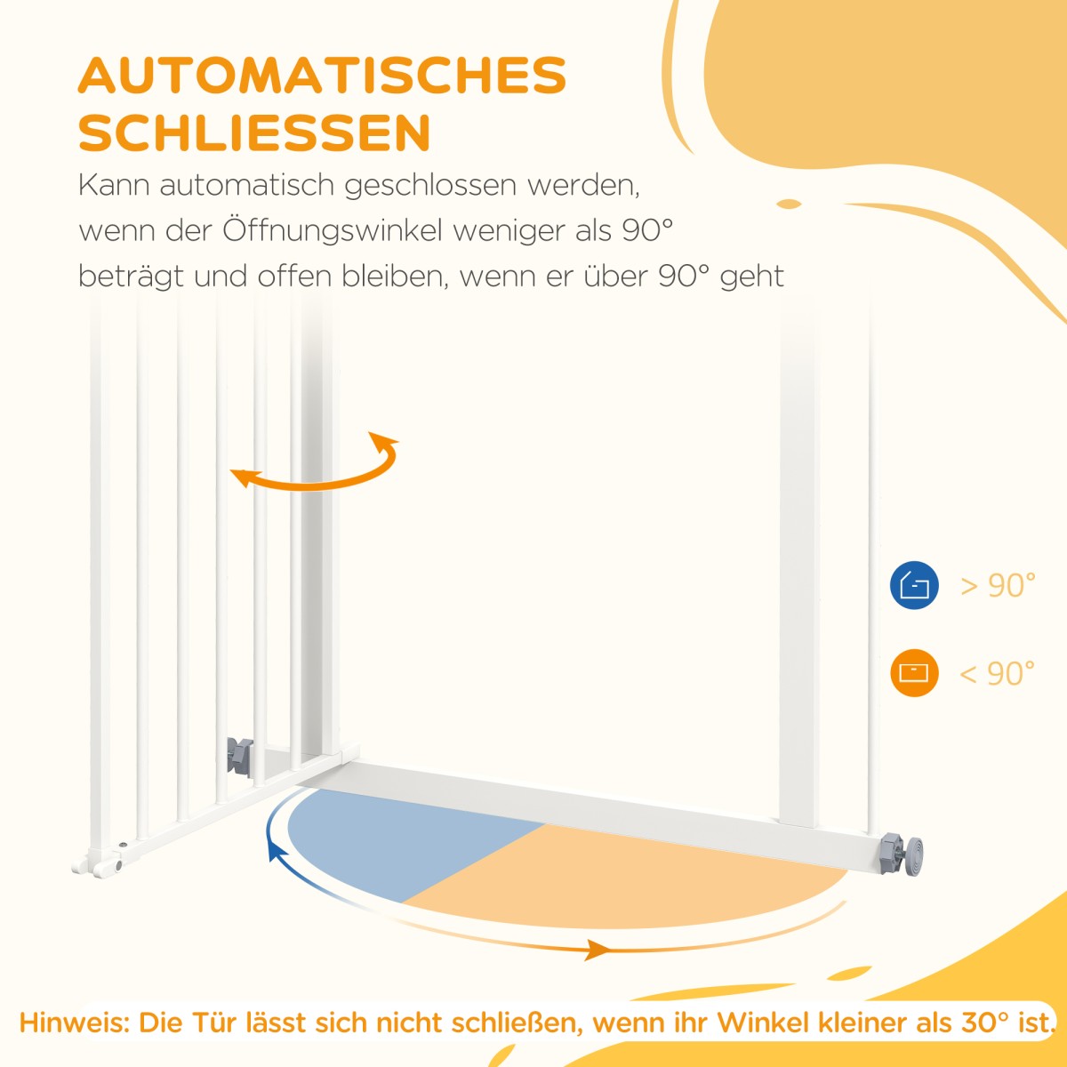 Dog Door Gate Barrier Pet Gate Metal Plastic 74-80cm Λευκό