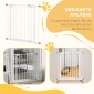 Dog Door Gate Barrier Pet Gate Metal Plastic 74-80cm Λευκό
