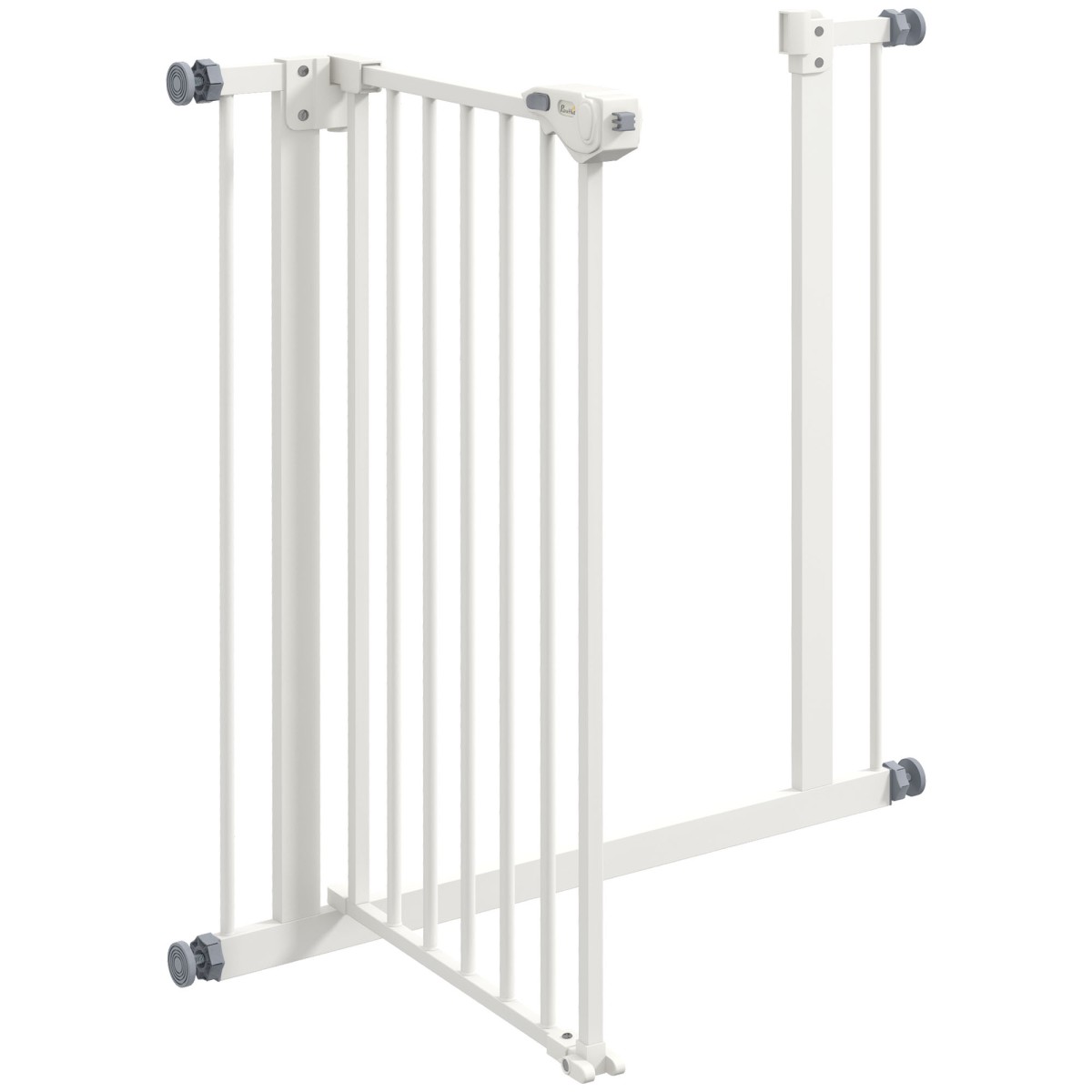 Dog Door Gate Barrier Pet Gate Metal Plastic 74-80cm Λευκό