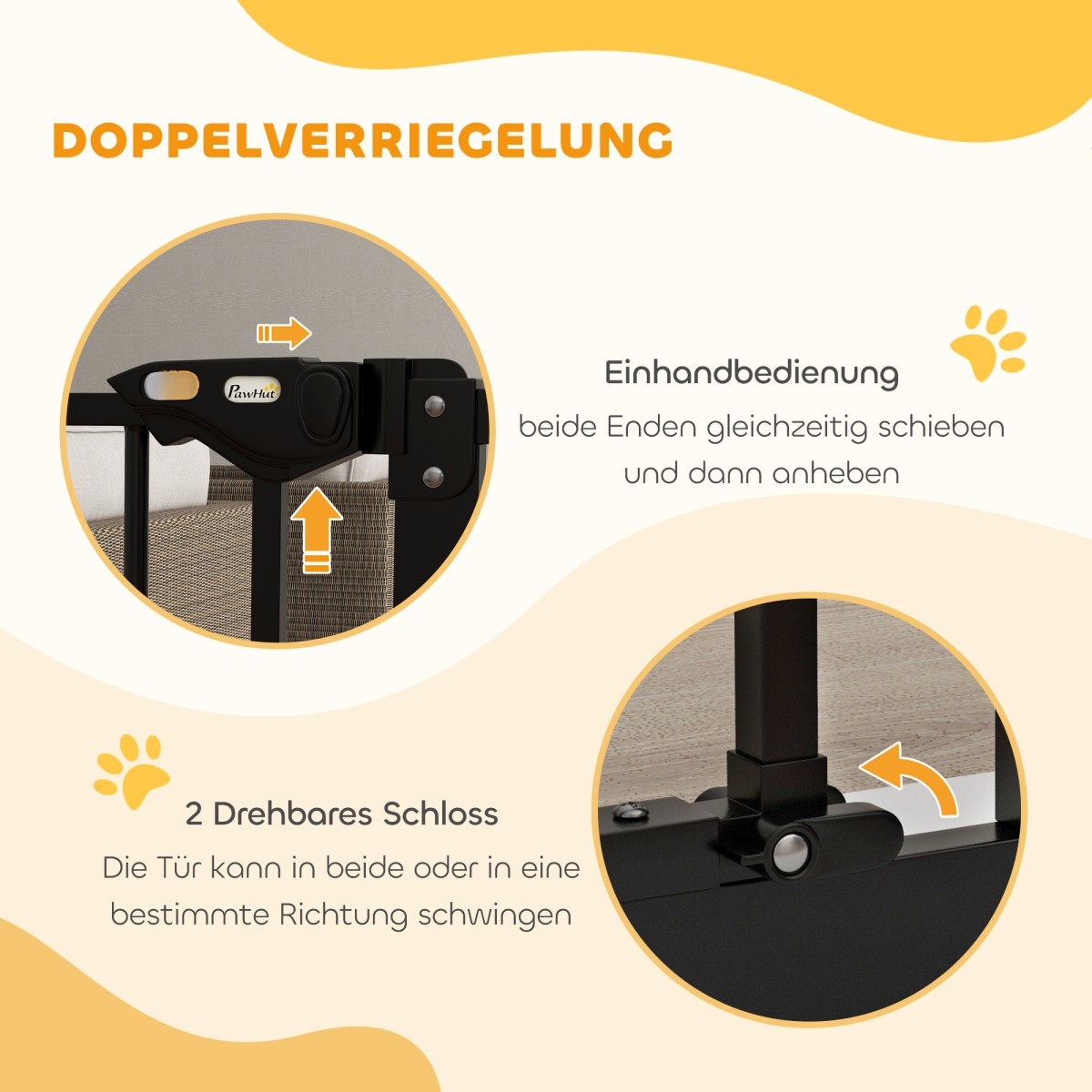 Dog Door Gate Barrier Pet Gate Metal Plastic 74-87cm Μαύρο