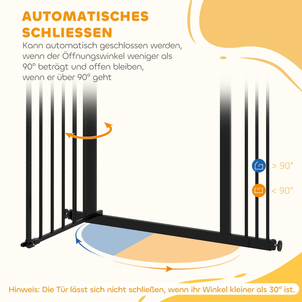 Dog Door Gate Barrier Pet Gate Metal Plastic 74-87cm Μαύρο