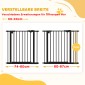 Dog Door Gate Barrier Pet Gate Metal Plastic 74-87cm Μαύρο