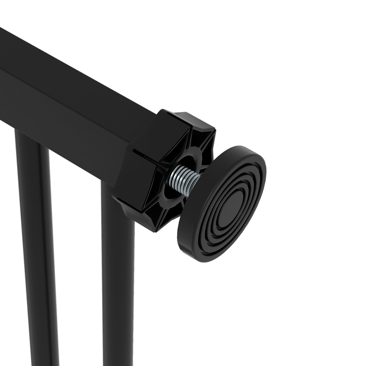 Dog Door Gate Barrier Pet Gate Metal Plastic 74-87cm Μαύρο