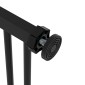 Dog Door Gate Barrier Pet Gate Metal Plastic 74-87cm Μαύρο