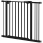 Dog Door Gate Barrier Pet Gate Metal Plastic 74-87cm Μαύρο