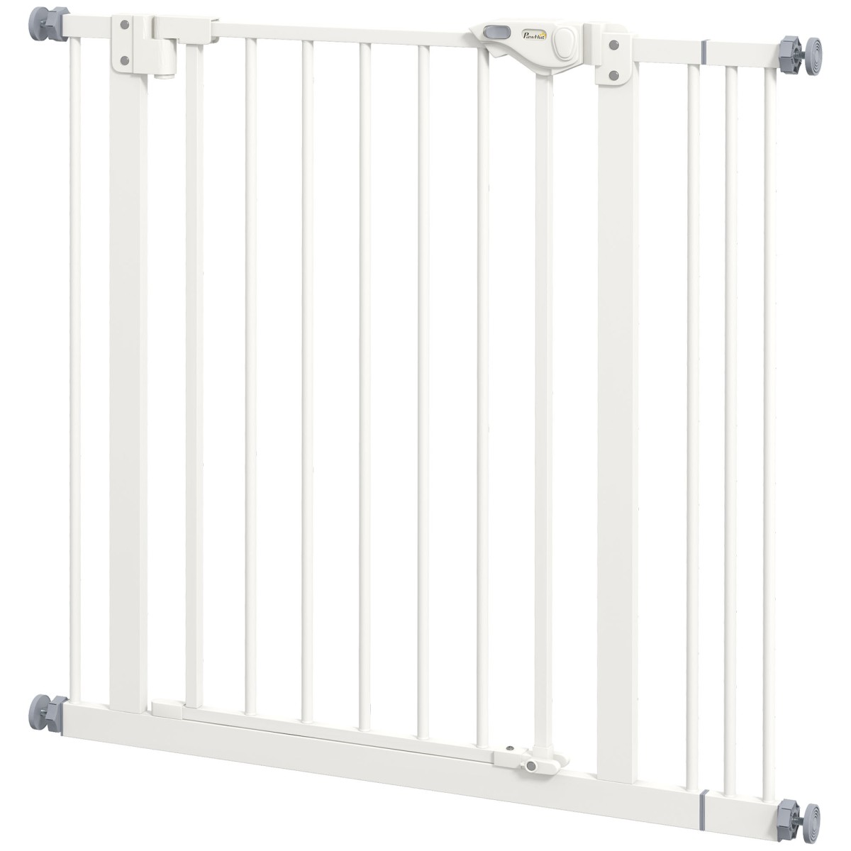 Dog Door Gate Barrier Pet Gate Metal Plastic 74-87cm Λευκό