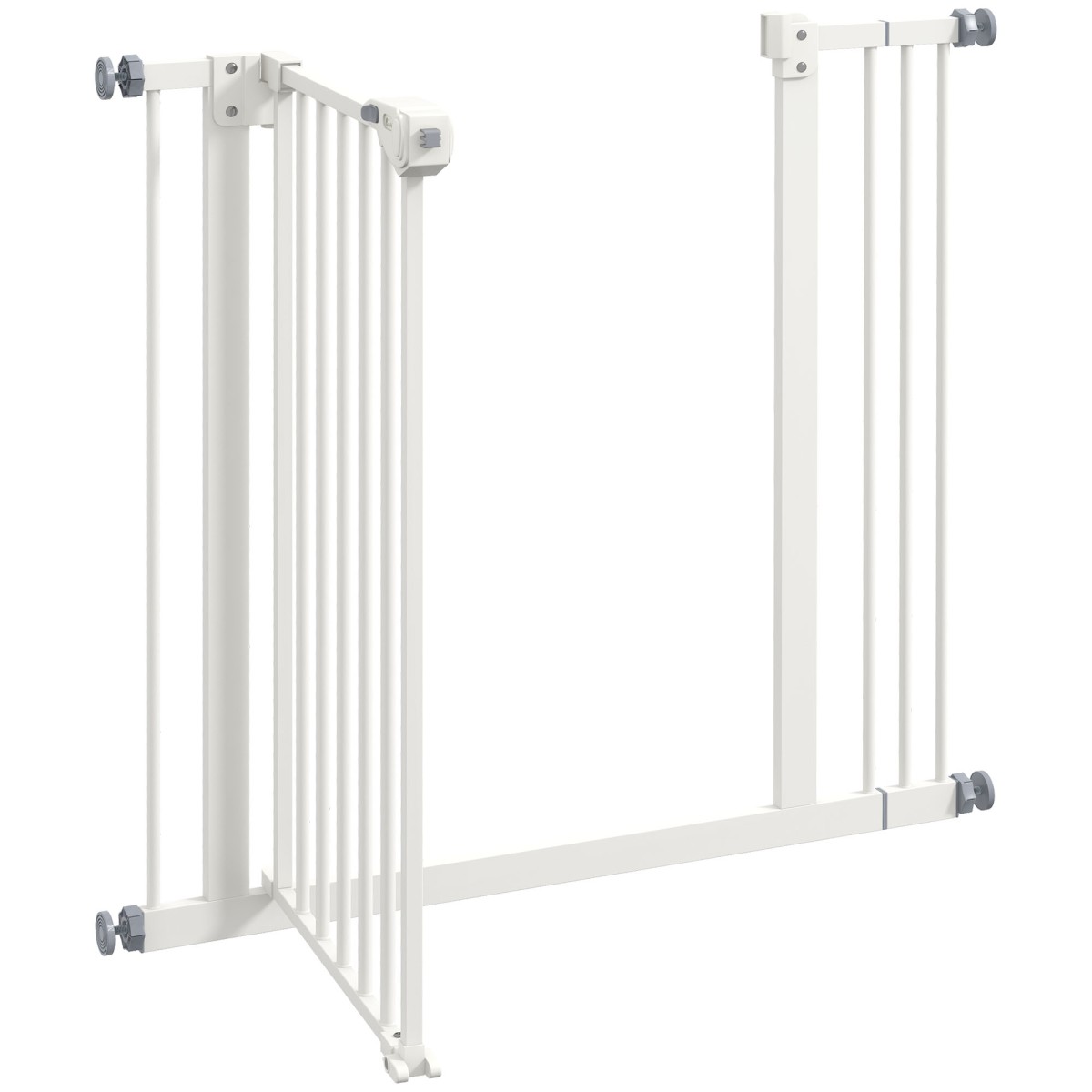 Dog Door Gate Barrier Pet Gate Metal Plastic 74-87cm Λευκό