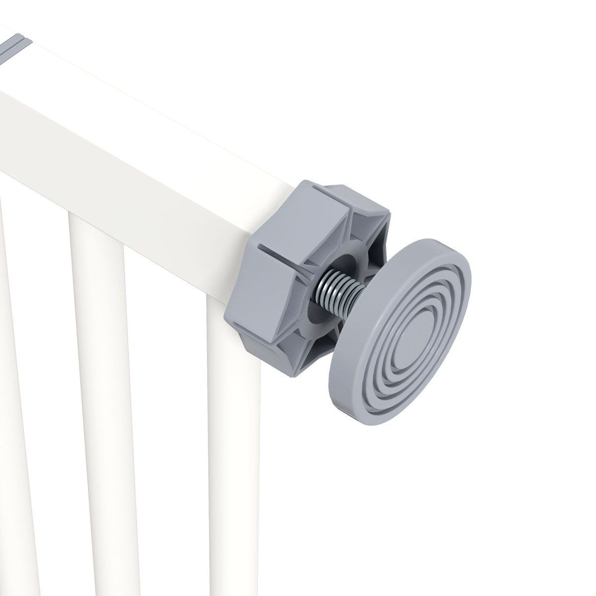 Dog Door Gate Barrier Pet Gate Metal Plastic 74-87cm Λευκό