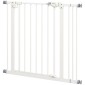 Dog Door Gate Barrier Pet Gate Metal Plastic 74-87cm Λευκό