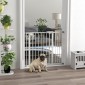 Dog Door Gate Barrier Pet Gate Metal Plastic 74-80/87-94cm Λευκό