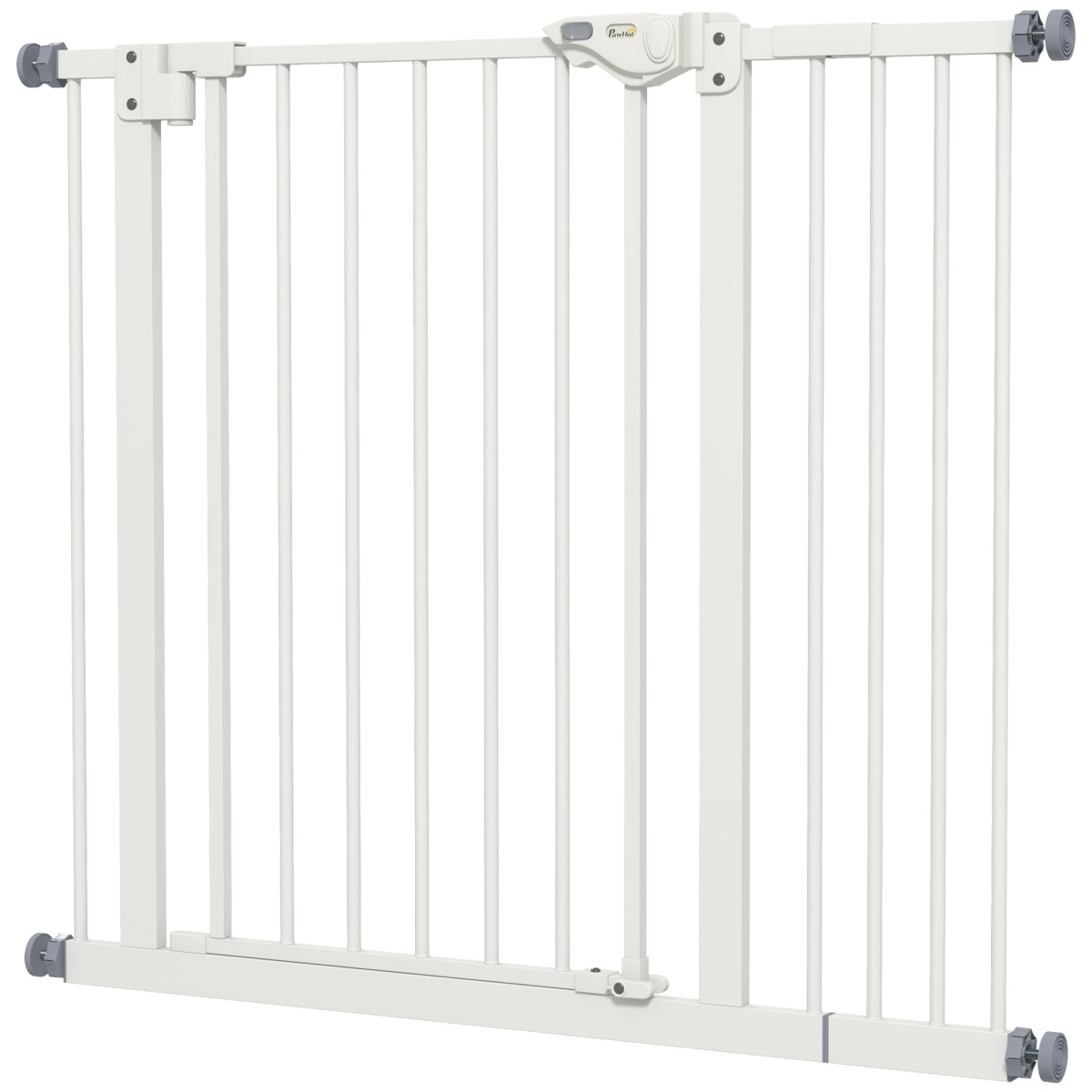 Dog Door Gate Barrier Pet Gate Metal Plastic 74-80/87-94cm Λευκό