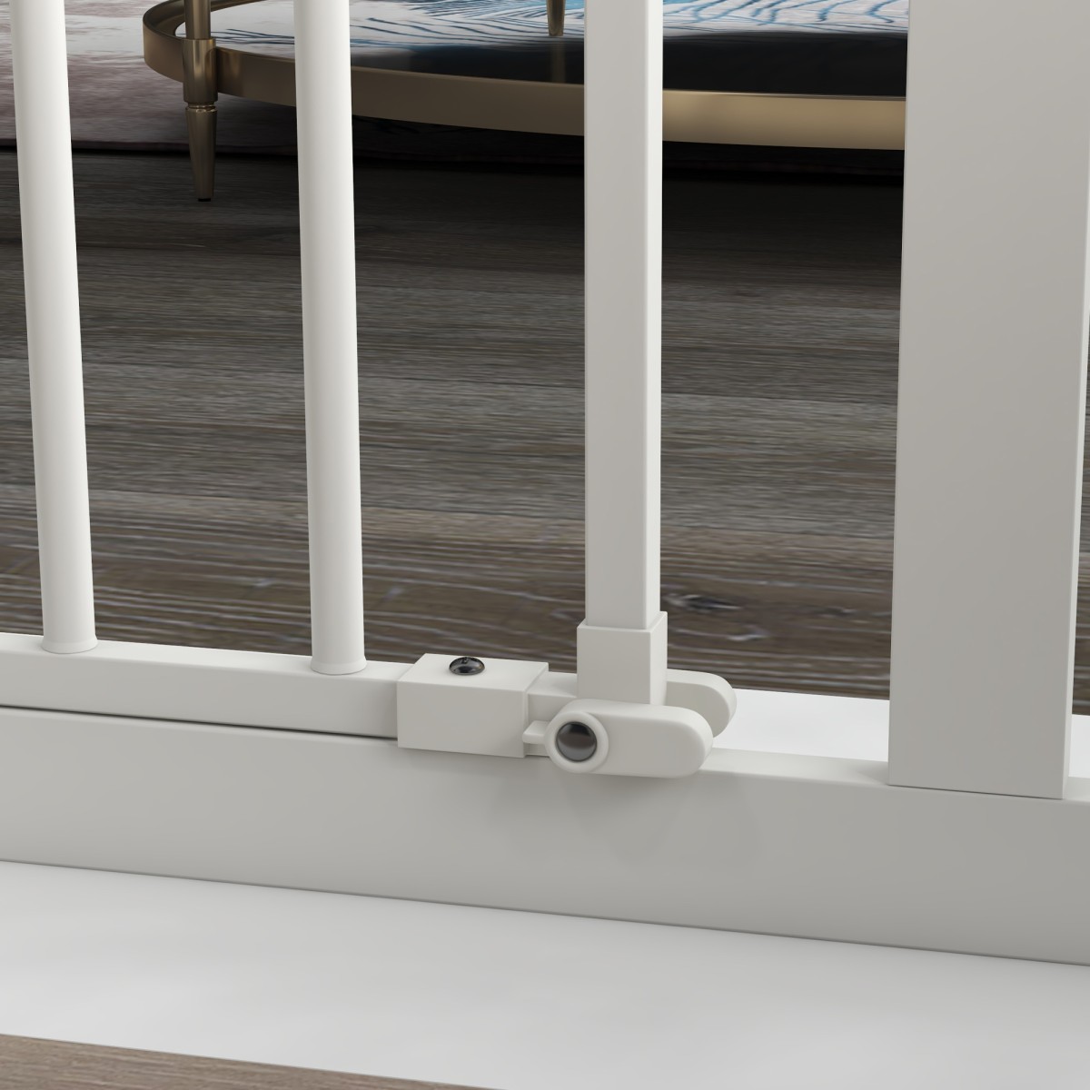 Dog Door Gate Barrier Pet Gate Metal Plastic 74-80/87-94cm Λευκό