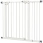 Dog Door Gate Barrier Pet Gate Metal Plastic 74-80/87-94cm Λευκό
