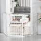 Πύλη ασφαλείας Dog Barrier Freestanding Safety Gate 180 x 74,5 cm Πτυσσόμενη πύλη σκυλιών Stair Gate Barrier σκυλιών για σκάλες, πόρτες, κουζίνα, διάδρομος, 3 πάνελ, λευκό