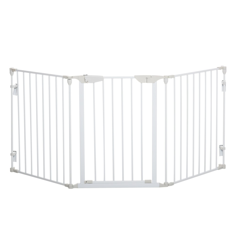 Πύλη ασφαλείας Dog Barrier Freestanding Safety Gate 180 x 74,5 cm Πτυσσόμενη πύλη σκυλιών Stair Gate Barrier σκυλιών για σκάλες, πόρτες, κουζίνα, διάδρομος, 3 πάνελ, λευκό