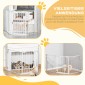 Πύλη ασφαλείας Dog Barrier Freestanding Safety Gate 180 x 74,5 cm Πτυσσόμενη πύλη σκυλιών Stair Gate Barrier σκυλιών για σκάλες, πόρτες, κουζίνα, διάδρομος, 3 πάνελ, λευκό