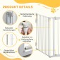 Πύλη ασφαλείας Dog Barrier Freestanding Safety Gate 180 x 74,5 cm Πτυσσόμενη πύλη σκυλιών Stair Gate Barrier σκυλιών για σκάλες, πόρτες, κουζίνα, διάδρομος, 3 πάνελ, λευκό