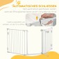 Πύλη ασφαλείας Dog Barrier Freestanding Safety Gate 180 x 74,5 cm Πτυσσόμενη πύλη σκυλιών Stair Gate Barrier σκυλιών για σκάλες, πόρτες, κουζίνα, διάδρομος, 3 πάνελ, λευκό
