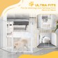 Πύλη ασφαλείας Dog Barrier Freestanding Safety Gate 180 x 74,5 cm Πτυσσόμενη πύλη σκυλιών Stair Gate Barrier σκυλιών για σκάλες, πόρτες, κουζίνα, διάδρομος, 3 πάνελ, λευκό