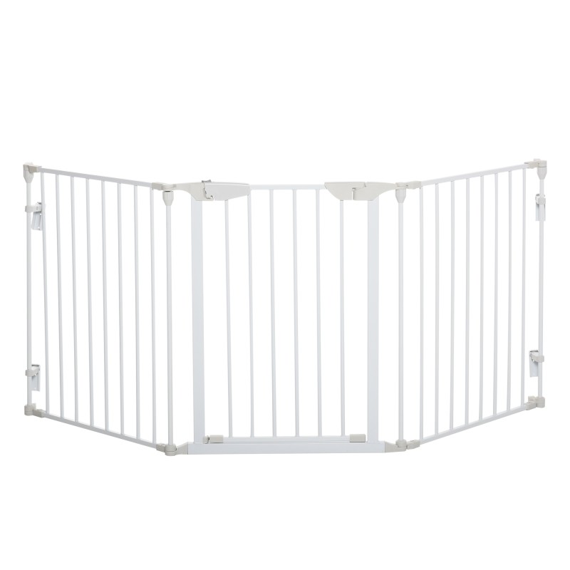 Πύλη ασφαλείας Dog Barrier Freestanding Safety Gate 180 x 74,5 cm Πτυσσόμενη πύλη σκυλιών Stair Gate Barrier σκυλιών για σκάλες, πόρτες, κουζίνα, διάδρομος, 3 πάνελ, λευκό