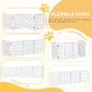 Dog Barrier Freestanding Safety Gate with Feet 305 x 82 cm Ξύλινη Πύλη Dog Πτυσσόμενη Πύλη Σκάλας Barrier σκύλου για Σκάλες, Πόρτες, Διάδρομος, 4 Πάνελ, Λευκό