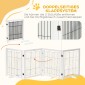 Dog Barrier Freestanding Safety Gate with Feet 305 x 82 cm Ξύλινη Πύλη Dog Πτυσσόμενη Πύλη Σκάλας Barrier σκύλου για Σκάλες, Πόρτες, Διάδρομος, 4 Πάνελ, Λευκό