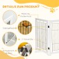 Dog Barrier Freestanding Safety Gate with Feet 305 x 82 cm Ξύλινη Πύλη Dog Πτυσσόμενη Πύλη Σκάλας Barrier σκύλου για Σκάλες, Πόρτες, Διάδρομος, 4 Πάνελ, Λευκό