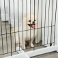 Dog Barrier Freestanding Safety Gate with Feet 305 x 82 cm Ξύλινη Πύλη Dog Πτυσσόμενη Πύλη Σκάλας Barrier σκύλου για Σκάλες, Πόρτες, Διάδρομος, 4 Πάνελ, Λευκό