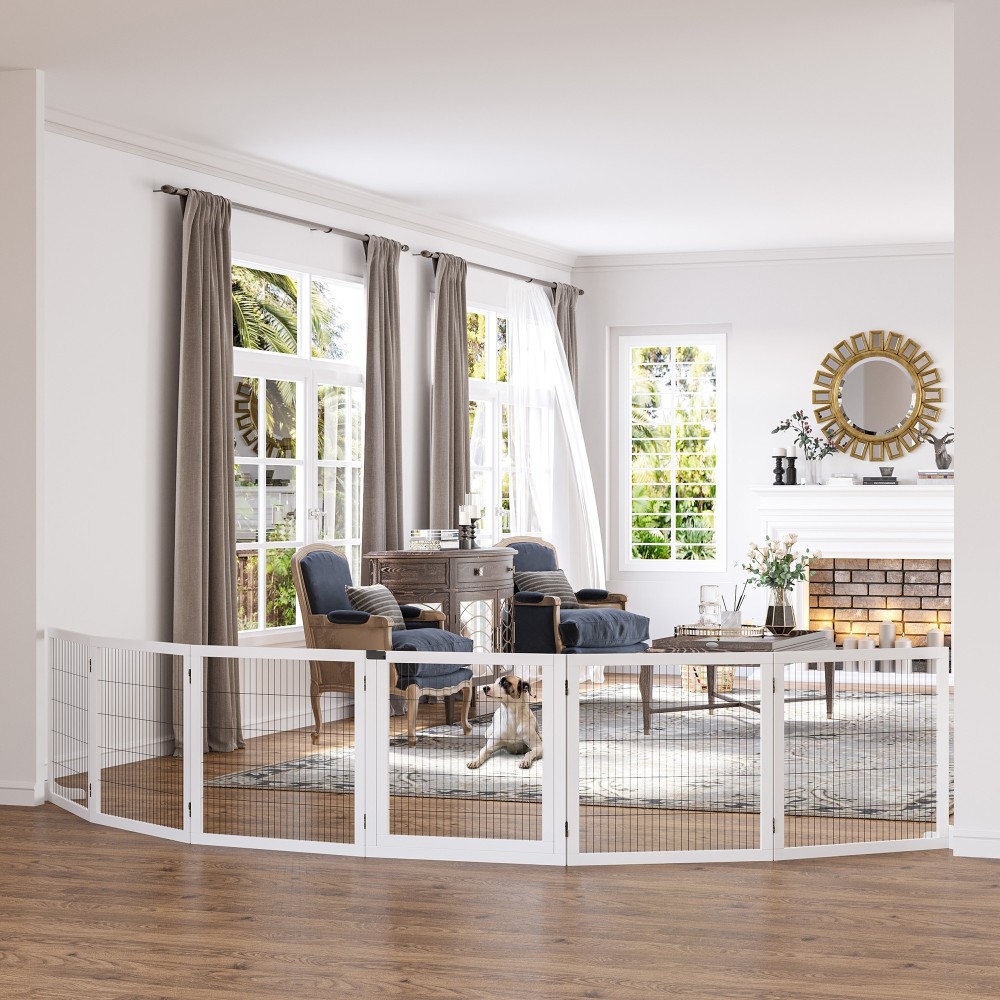 Πτυσσόμενο Barrier Dog 432 x 36 x 70 cm Ξύλο Πεύκου Λευκό