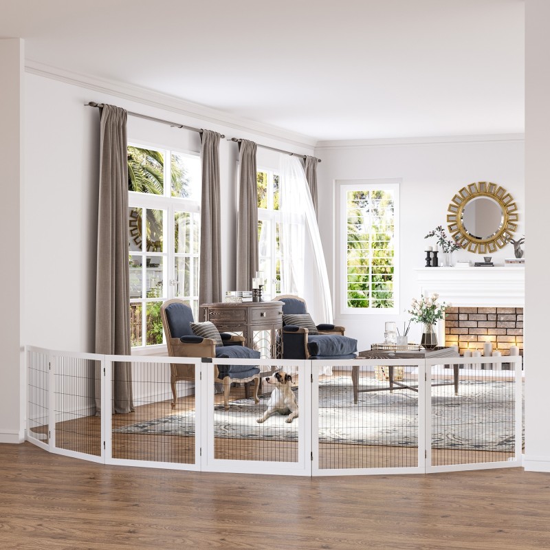 Πτυσσόμενο Barrier Dog 432 x 36 x 70 cm Ξύλο Πεύκου Λευκό