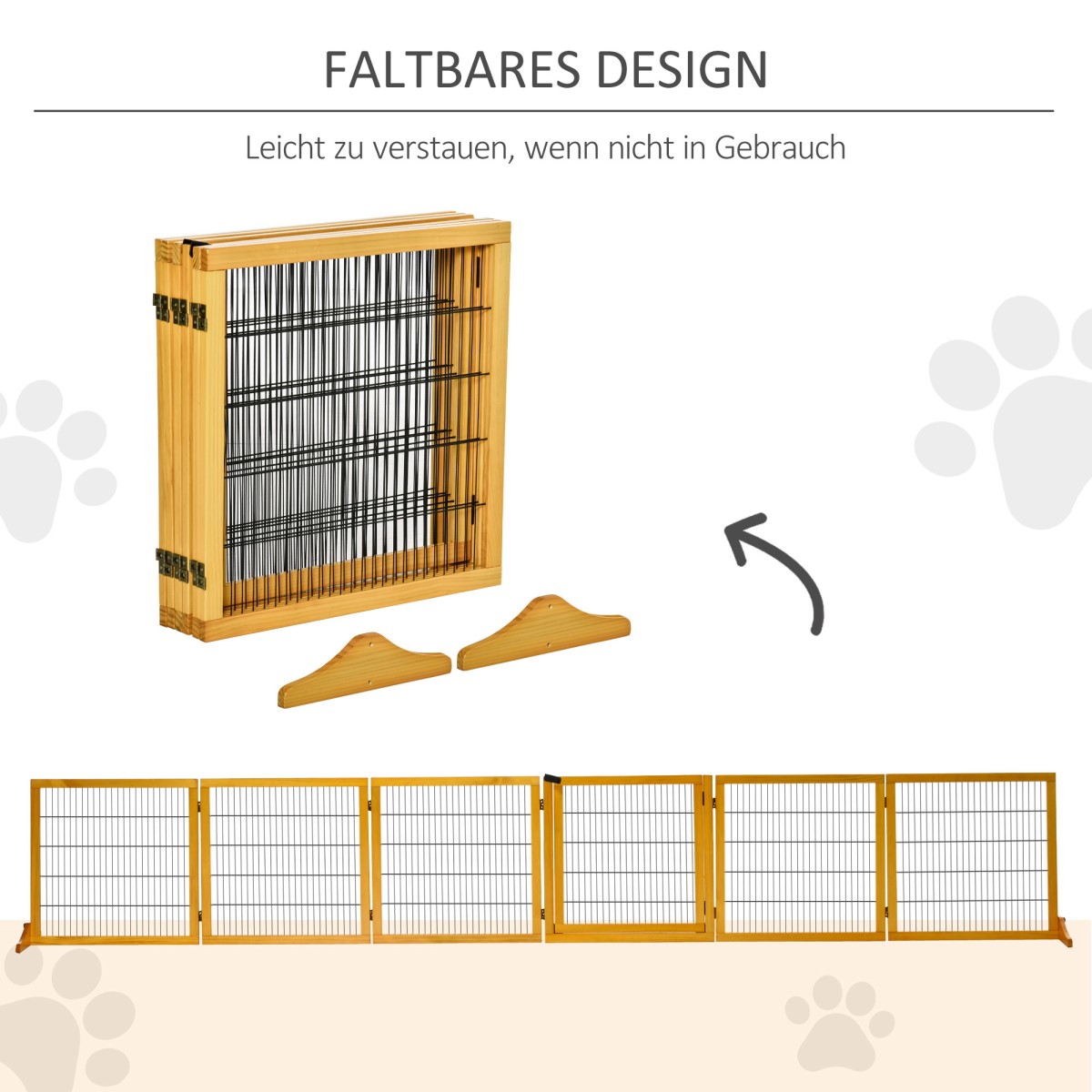 Πτυσσόμενο Barrier Dog 432 x 36 x 70 cm Ξύλο Πεύκου Κίτρινο