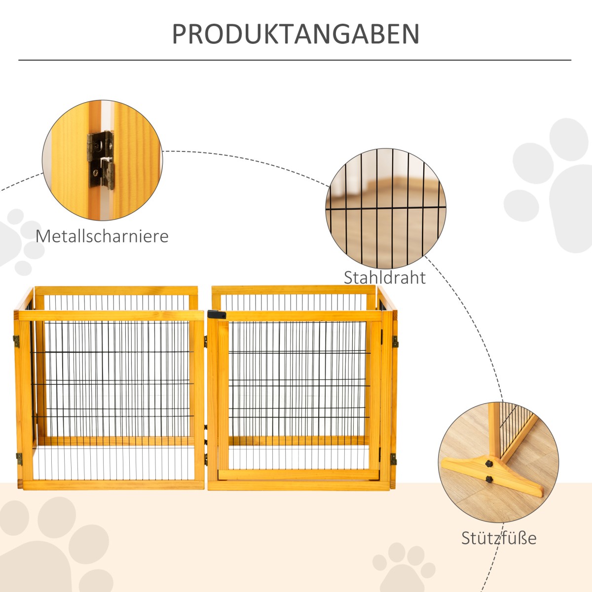 Πτυσσόμενο Barrier Dog 432 x 36 x 70 cm Ξύλο Πεύκου Κίτρινο