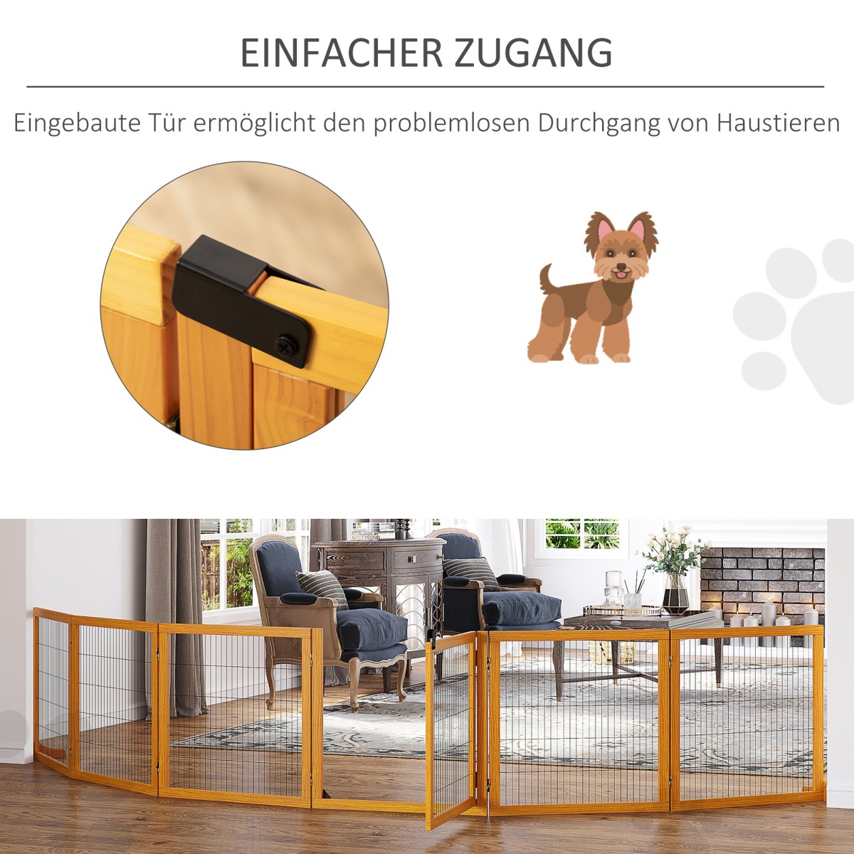 Πτυσσόμενο Barrier Dog 432 x 36 x 70 cm Ξύλο Πεύκου Κίτρινο