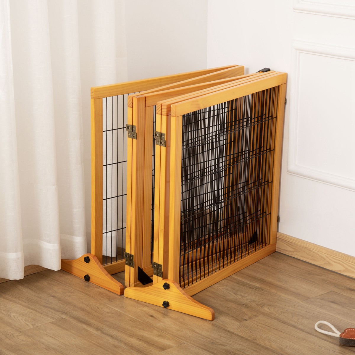 Πτυσσόμενο Barrier Dog 432 x 36 x 70 cm Ξύλο Πεύκου Κίτρινο