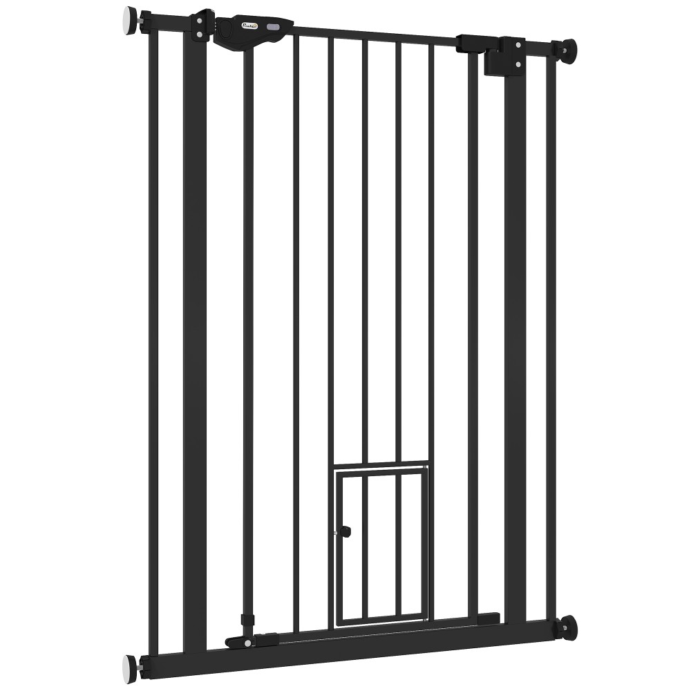 Dog Barrier Διπλή Κλειδαίνουσα Αυτοκλειόμενη Πόρτα 104cm High Steel Μαύρο