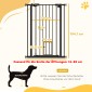 Dog Barrier Διπλή Κλειδαίνουσα Αυτοκλειόμενη Πόρτα 104cm High Steel Μαύρο