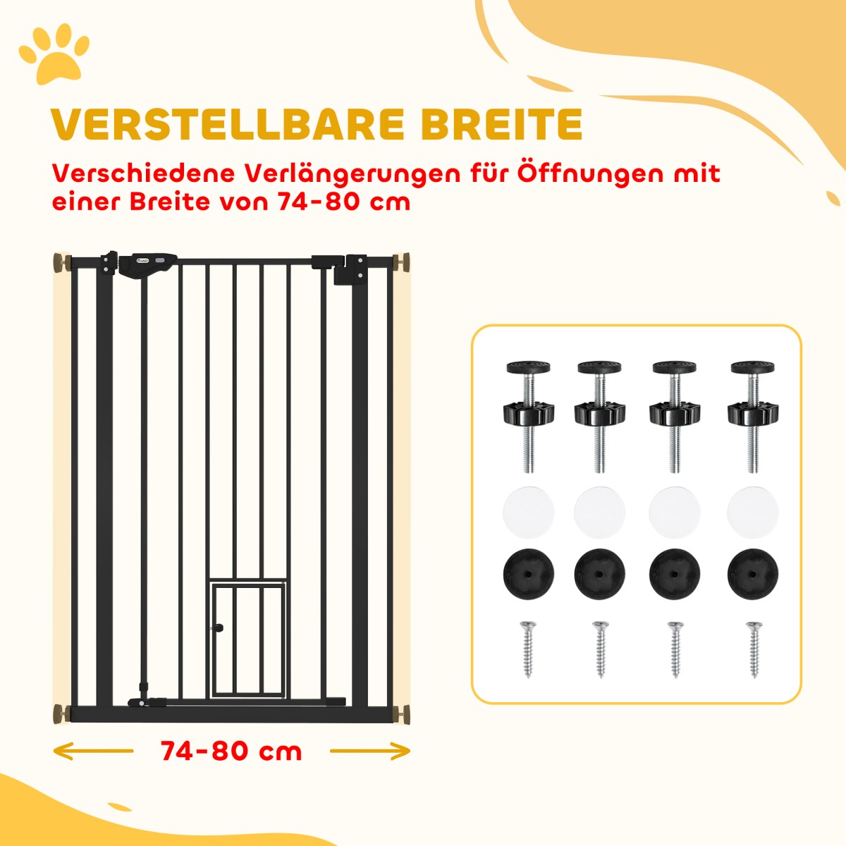 Dog Barrier Διπλή Κλειδαίνουσα Αυτοκλειόμενη Πόρτα 104cm High Steel Μαύρο